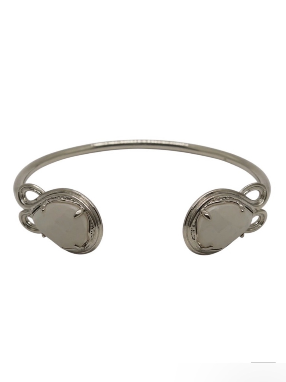 NWOT Kendra Scott Vintage Ivory Mother of Pearl Andy Cuff Bracelet in Silver